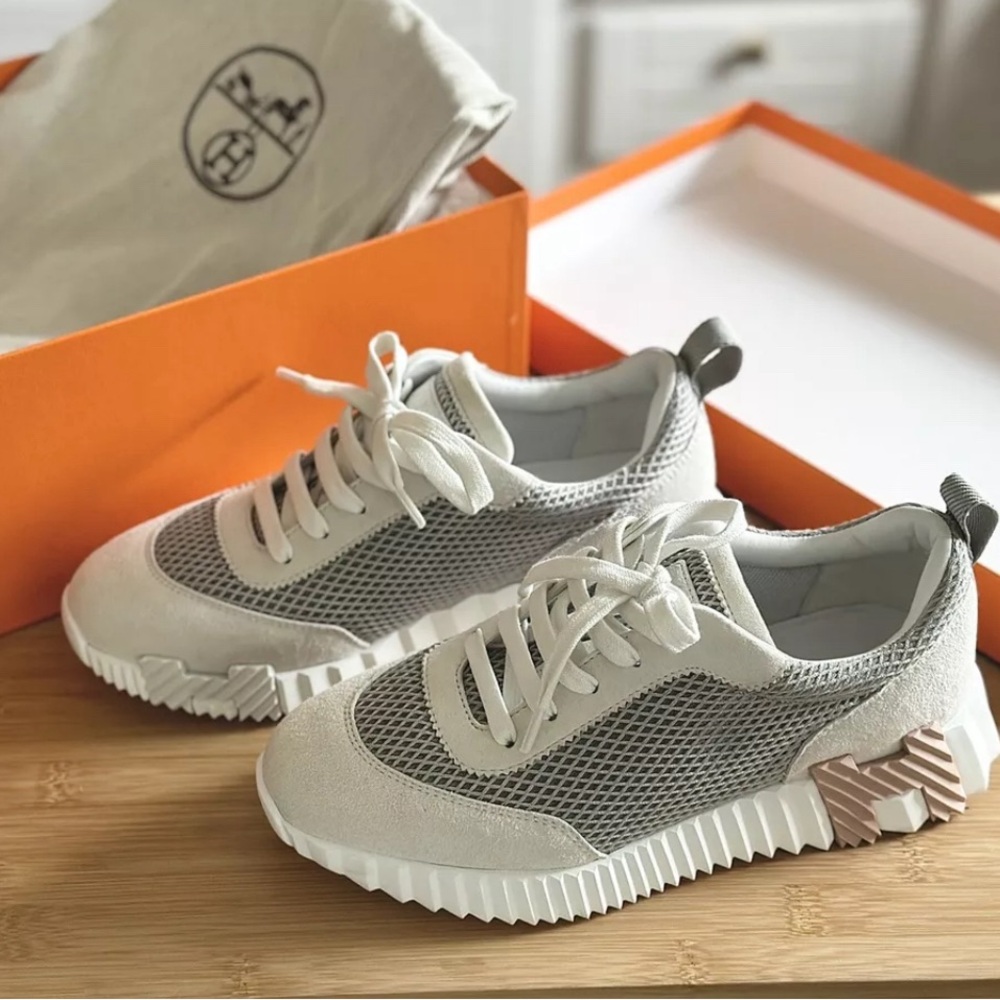 Hermes Bouncing Sneaker Gris Lulea Blanc size 37